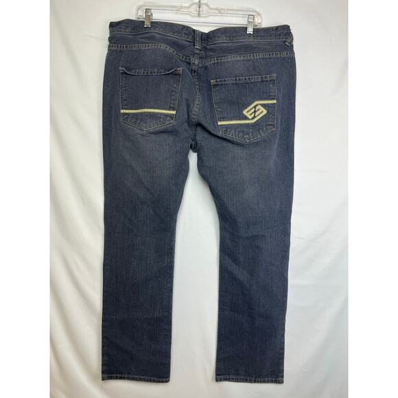 Vintage Enyce Men's  42 Blue Y2K Baggy Wide Leg Skater Hip Hop Style Denim Jeans - Picture 8 of 9